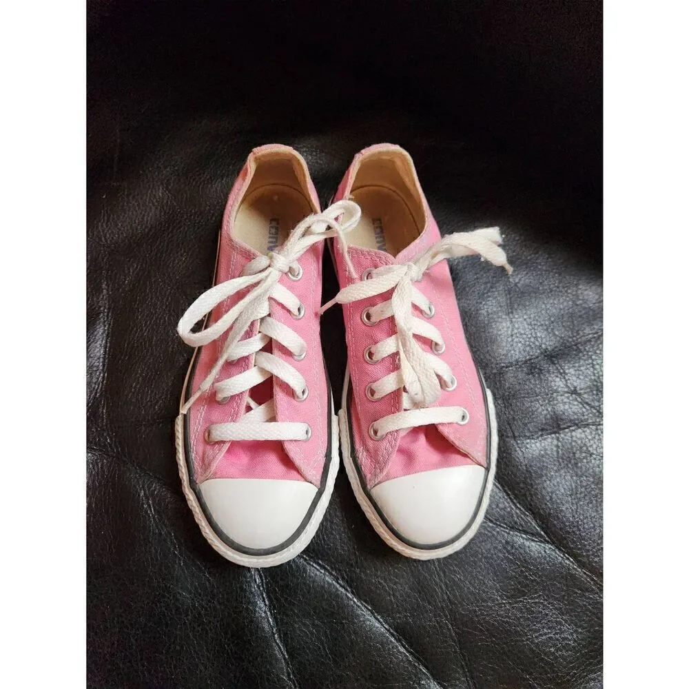 Converse Chuck Taylor All Stars Big Girl's Pink Tennis Shoes Sneakers 3 Youth